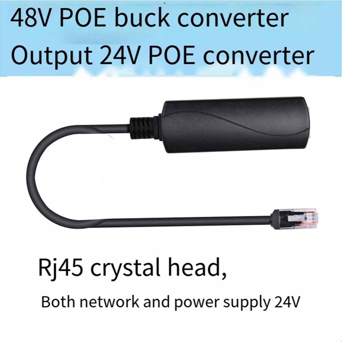 48V to 24V POE Converter with 100M Ethernet Speed PoE to 24 Voltage Regulator Mode B for Passive