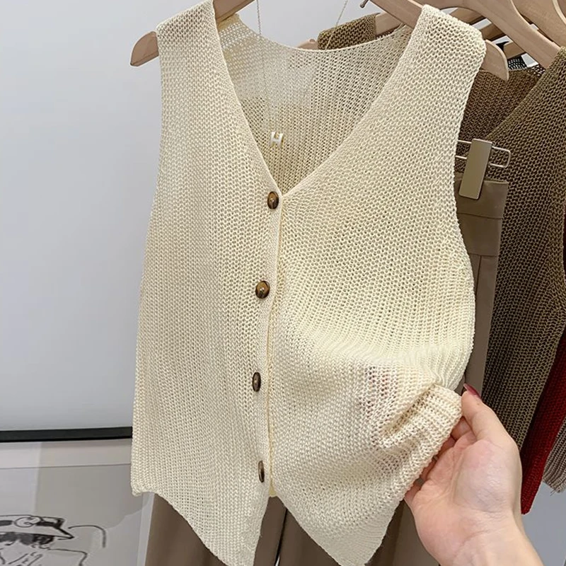 ตัวเลือกสินค้า เสื้อผ้าผู้หญิง ฤดูร้อน ผ้าฝ้าย ลินิน สบายๆ คอวี สีทึบ
