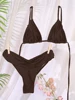 Miyouj New Swimsuit Solid Color Bikinis 2024 Two Piece Suit Women Swimwear Bandage  Bathsuit Low Waist Bathwear Triangle Biquini