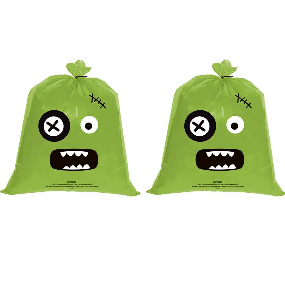 6 Sacchetti Per Foglie Di Halloween Con Decorazioni - Set Con 2 Grandi (122x91 Cm) E 4 Piccoli (76x61 Cm) - Fantasmi, Gatti Neri E Zucche - Per Decorazioni Esterni