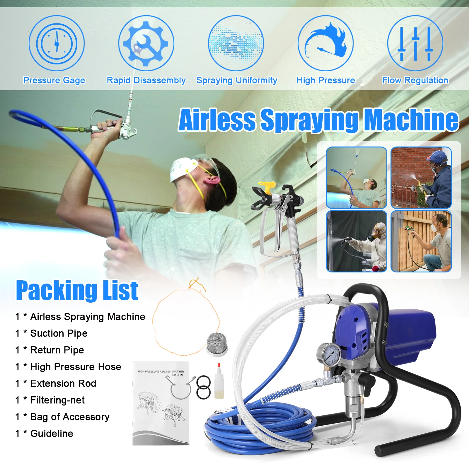 HighpressureAirlessSprayerElectricPaintSprayingMachineMulti