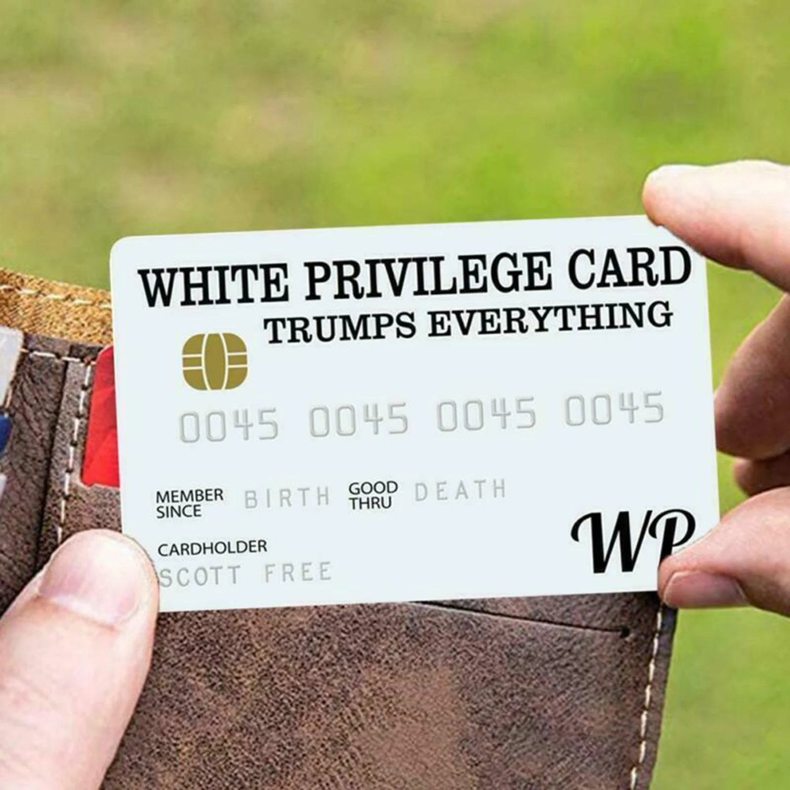 Gag Cards 1PC Success Collectable Novelty White Privilege Card