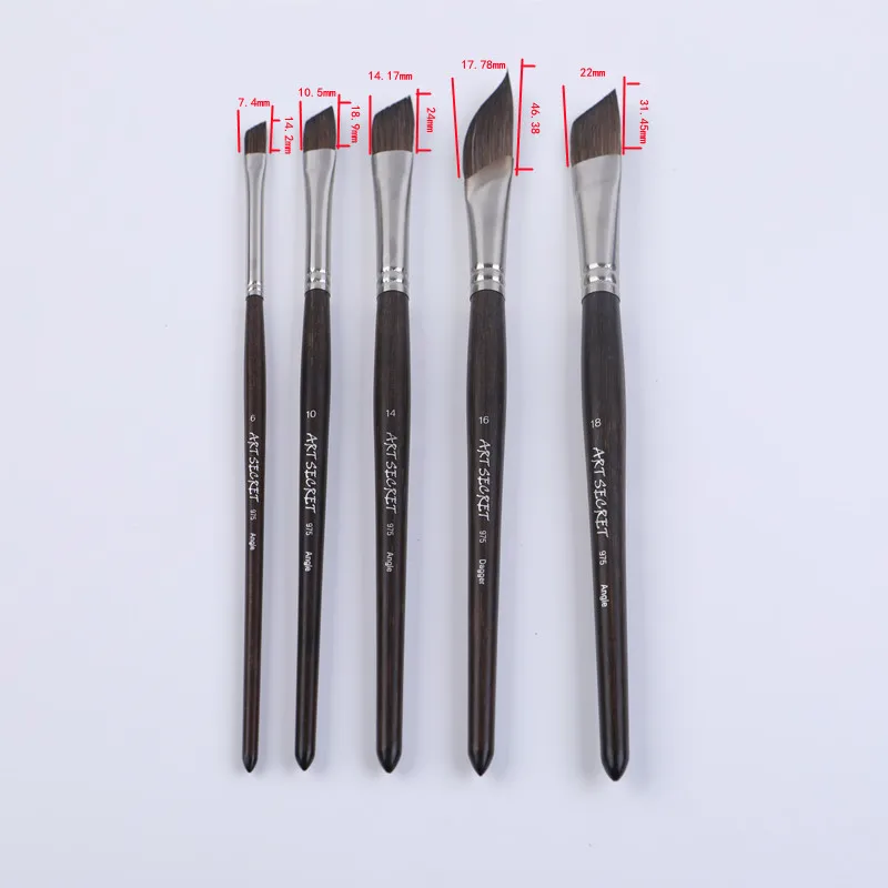 Artsecret 975 ANGLE Acrylic Watercolor Painting Brush Squirrel Hair Mix Carbonized Bamboo Rod Stationery Draw Art-Tool Supplies 2