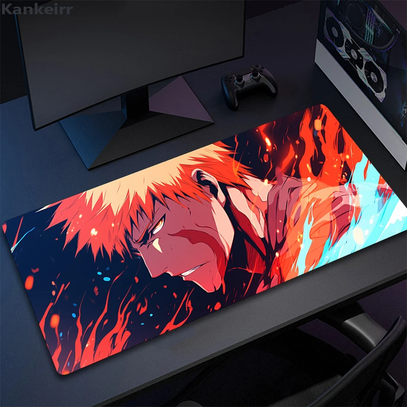 

HD Anime Mousepad XXL Bleach Mouse Pad Kurosaki Ichigo Large Computer Mause Mat Rubber Manga Deskmat 800x300 Big Laptop Mats XL