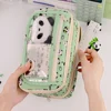 9-Layer Large Capacity Pen Bag Capybara/Panda Canvas Pencil Case Creative Simple Stationery Storage Pouch Lovely Student Gift 3