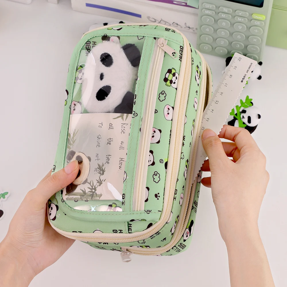 9-Layer Pencil Bag Creative Capybara/Panda Pen Bag Large Capacity Pencil Case Dirt-proof Stationery Organizer School Office 2