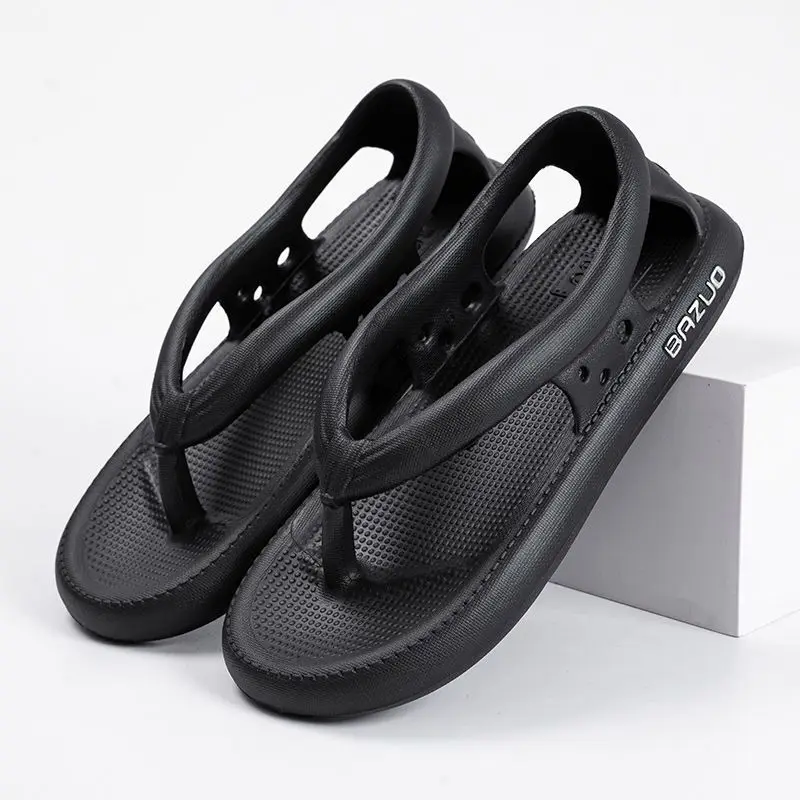 Man Non-slip Flip Flops Hollow Out Slippers Thick Platform Women Shoes Summer Outdoor House Couples Bathroom Soft Slippers Flats summer sandals