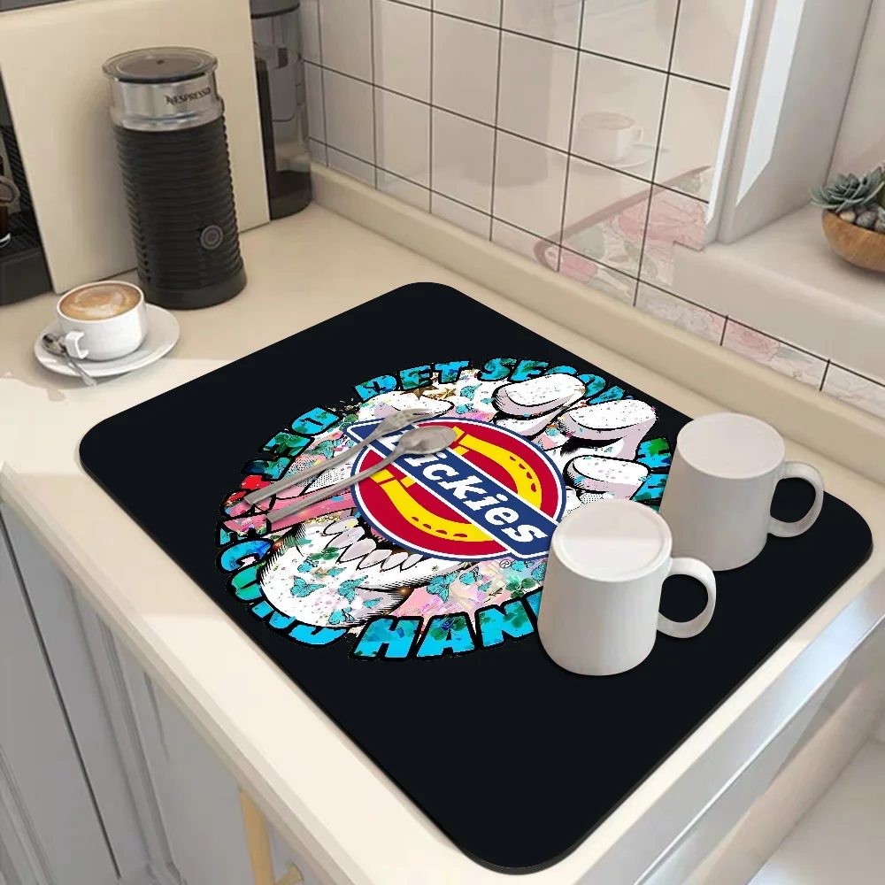 D-Dickies Kitchen Tableware Dish Drying Mats Desk Drain Pad Heat Resistant Counter Top Mat Non-slip Draining Placemat 6