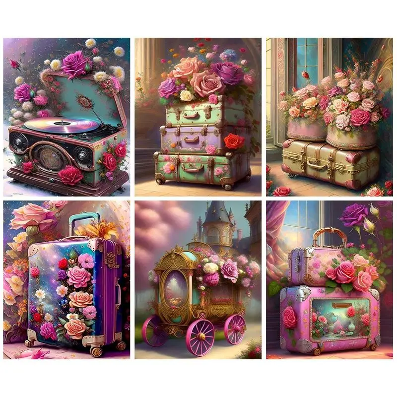 

GATYZTORY Boutique Diamond Painting Cross Stitch Mosaic Art Diamond Embroidery Cross Stitch Box Picture Rhinestone Wall Decor
