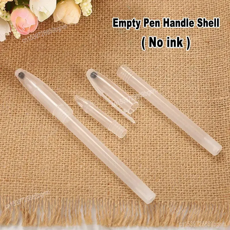 10/20/30/50/100Pcs Set No Ink Empty Transparent Gel Pen Handle Shell For Office School Writing Stationery Accessories Supplies 2