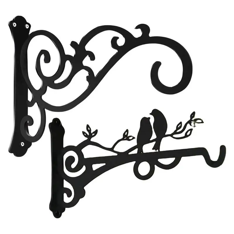 

Hangings Plant Bracket Hook Iron Wall Hooks Decorative Coat Hook Black Metal Plant Bracket Hook For Lanterns Planters Bird