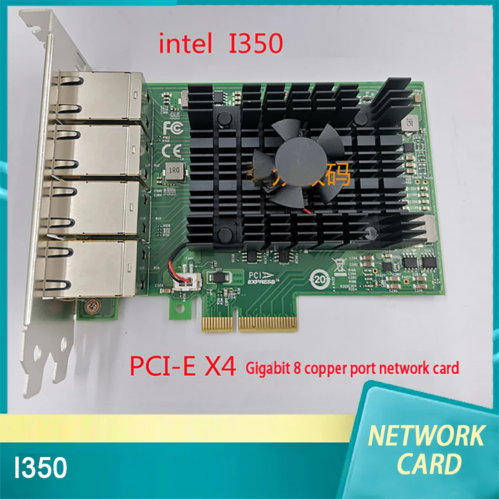 For Intel I350 Chip PCIE X4 8RJ45 8 Port Gigabit Ethernet Network Card