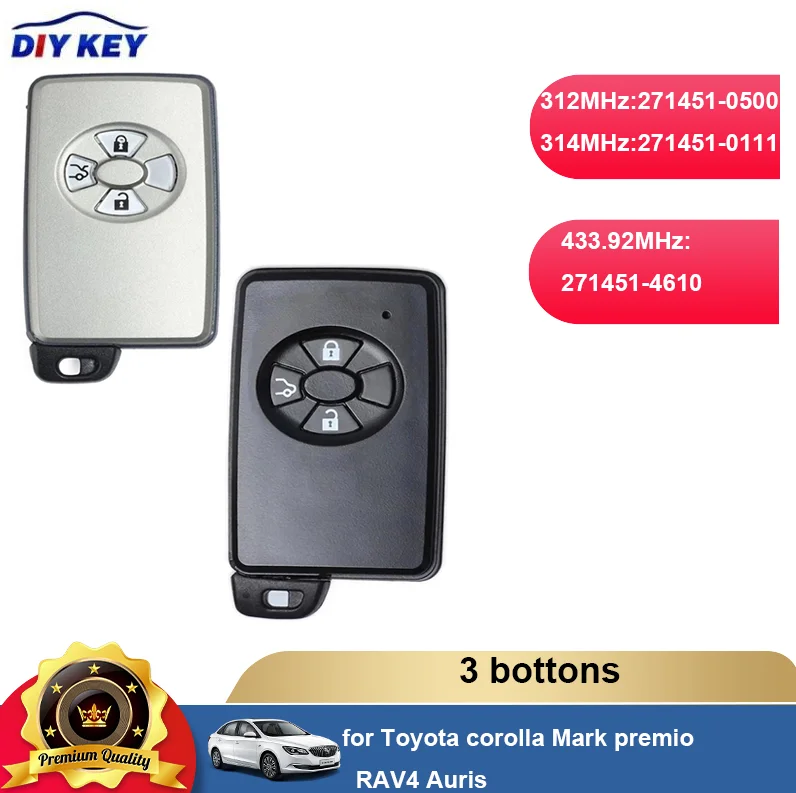 Diykey For Toyota Corolla Mark Premio Rav4 Auris Keyless Entry Remote