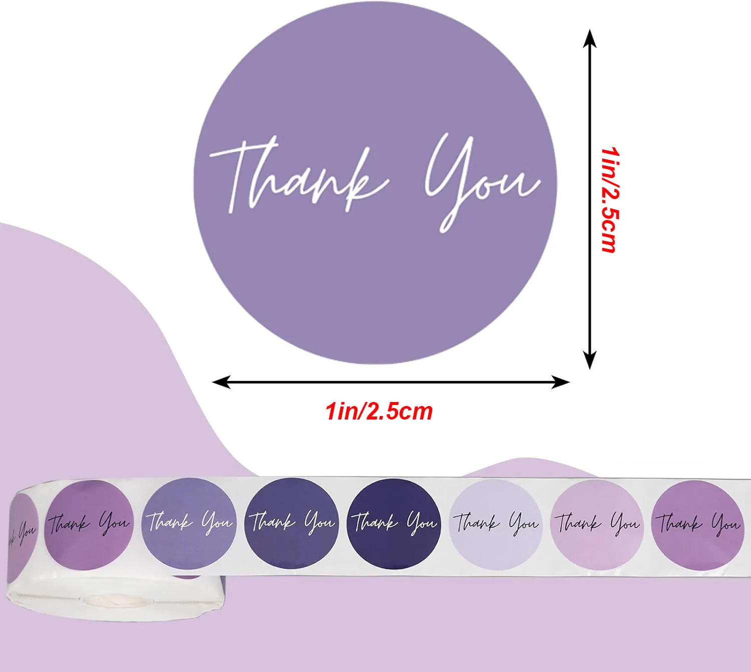 500개 1인치 모란디 감사 스티커, 포장 장 소기업 스티커, 봉투 씰, 선물 포장 및 공예용