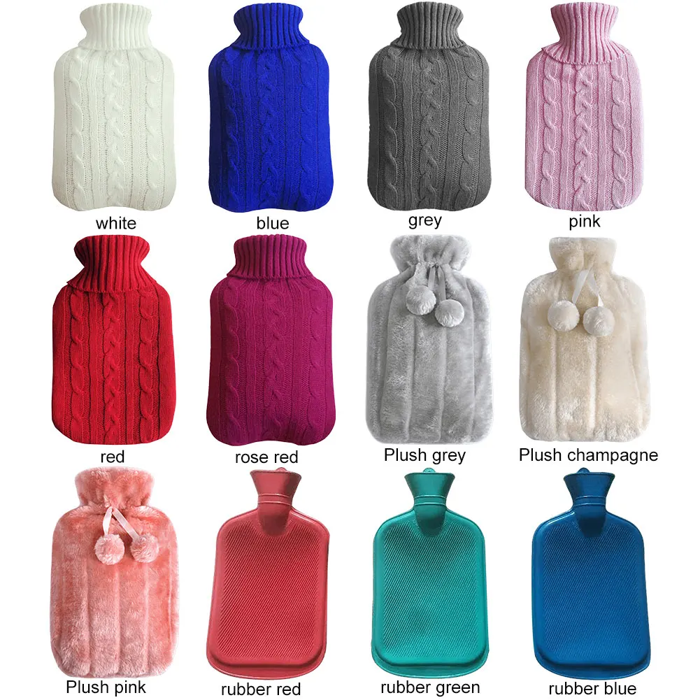 Hot Water Bottle Cover Rubber Hot Water Bag Leakproof Hand & Feet Warmer Bag Cover Long Lasting Soft for Hot & Cold Compress