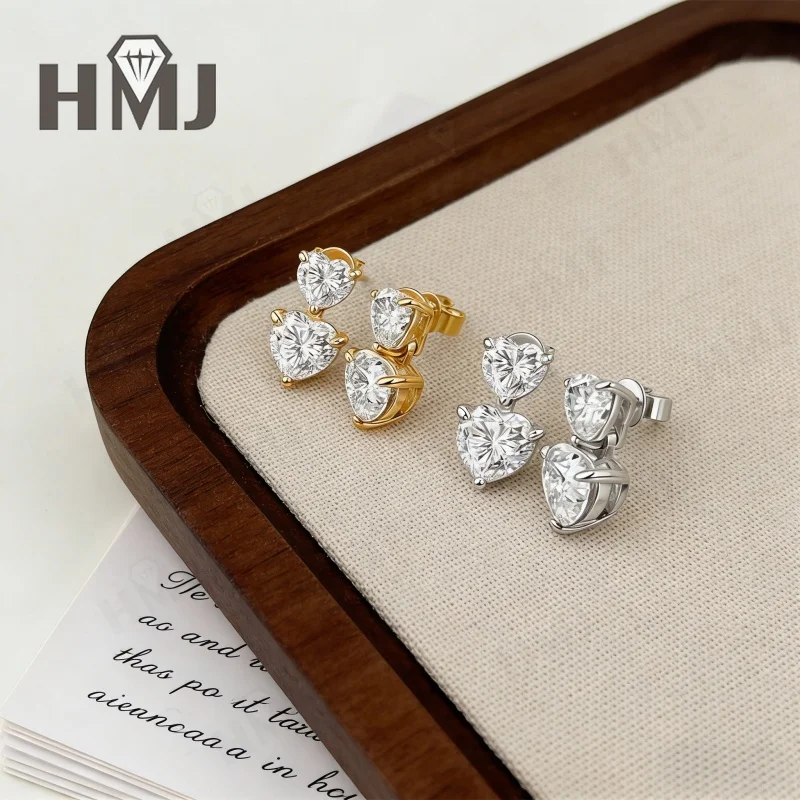 3ct/6ct D-Farbige Moissanit-Ohrringe aus 925 Sterling Silber, Herzschliff, VVS1-Reinheit, Täglich Tragbarer Edel-Schmuck, Geschenk für Frauen zum Jahrestag – Detail 11