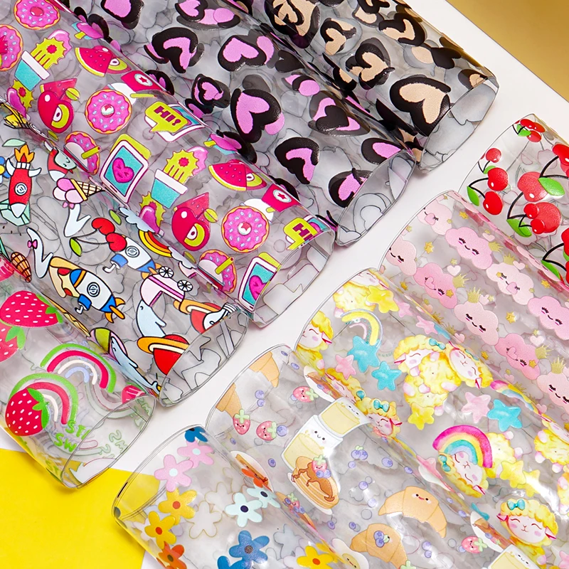 20cm*120cm Jelly Vinyl Rolls Leopard Prints Cherries