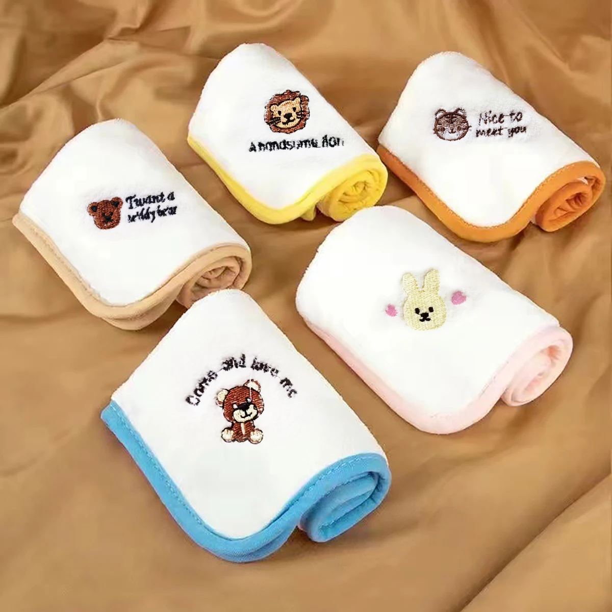Baby Towel 5PC Baby towel super soft newborn baby face towel Children's handkerchief kindergarten face hand small