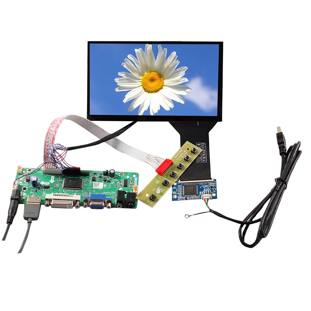

Плата контроллера ЖК-дисплея HD MI DVI VGA 7 дюймов 1024x600 1000nit с сенсорным ЖК-дисплеем
