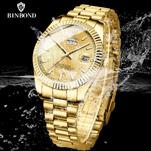 BINBOND B7012 Mens Fashion Business Sports Quartz Watch 30M Waterproof Luminous Classic Calendar Creative Clock Mens Wristwatch - Image 3