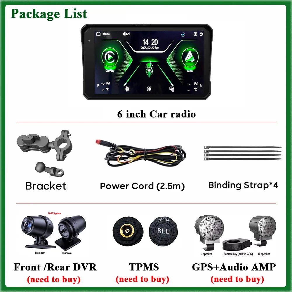 Navigazione GPS per auto Android per moto Carplay per moto IPX8 Monitor per schermo digitale multimediale impermeabile per bici - Image 6