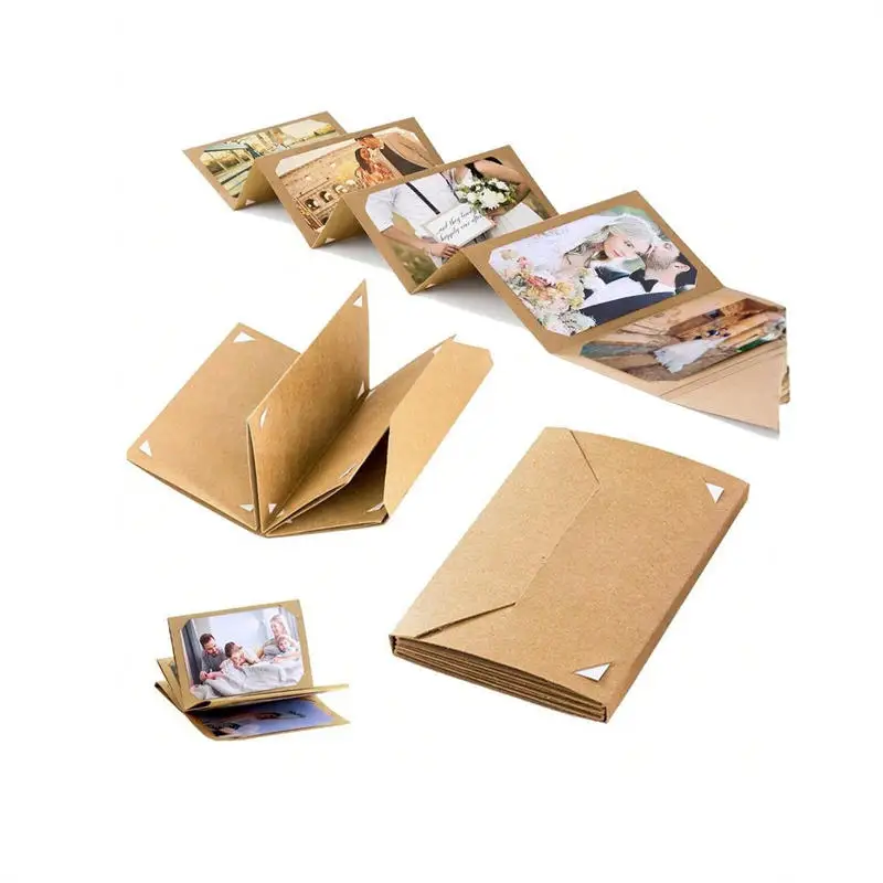 Small Card Photo Postcard Storage Book Folding DIY Handmade Packaging Folding Insert Blank Photo Album
