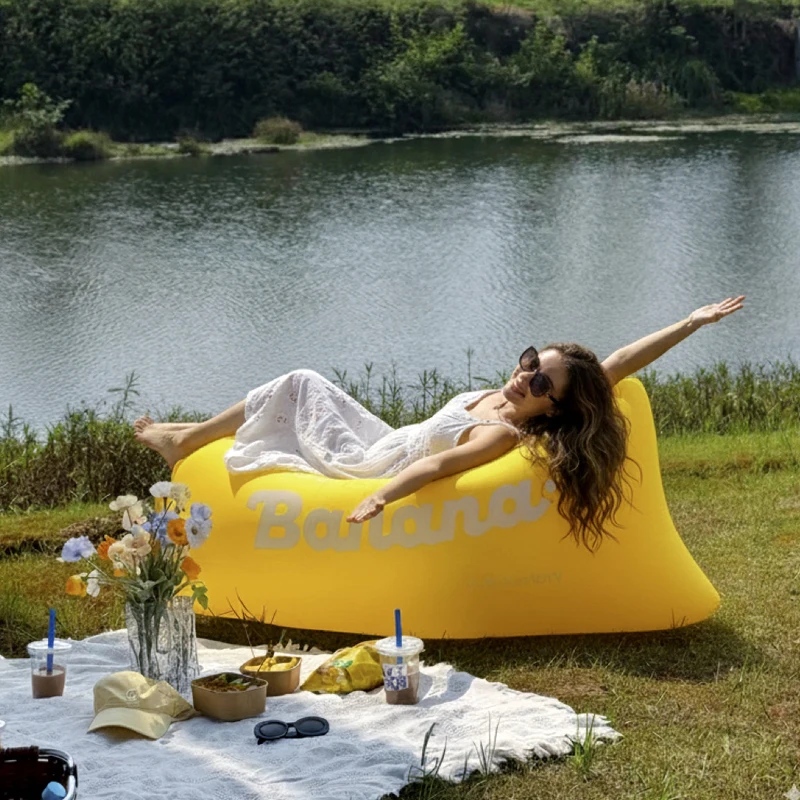 Divano Gonfiabile Portatile, Lettino ad Aria per Campeggio, Escursioni, Spiaggia, Festival Musicali, Viaggi, Picnic, Giardino, Impermeabile - immagine 4