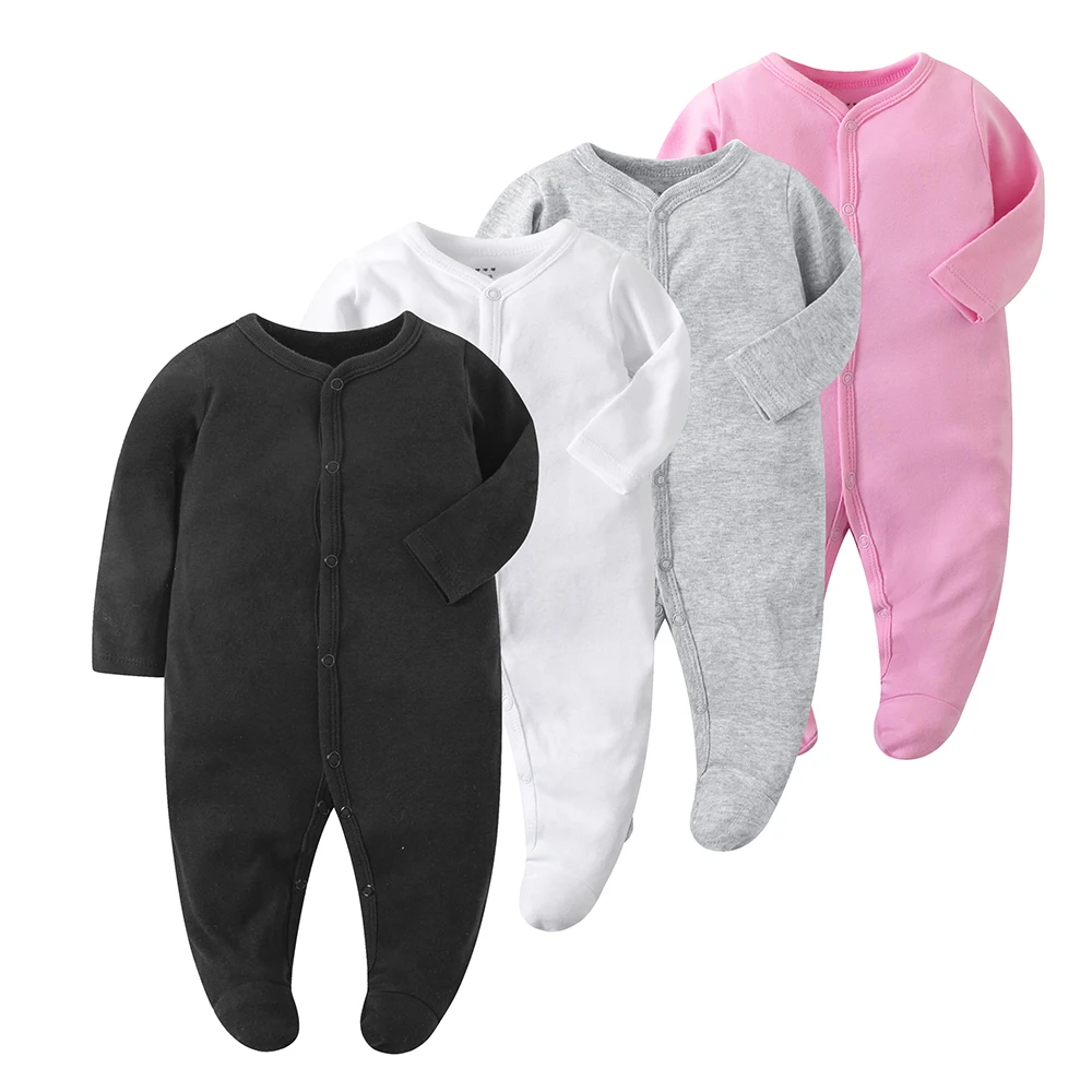 Newborn Infant Baby Clothes Cute Toddler Jumpsuits Boys Girls Long Sleeve Cotton Bodysuits Outfits