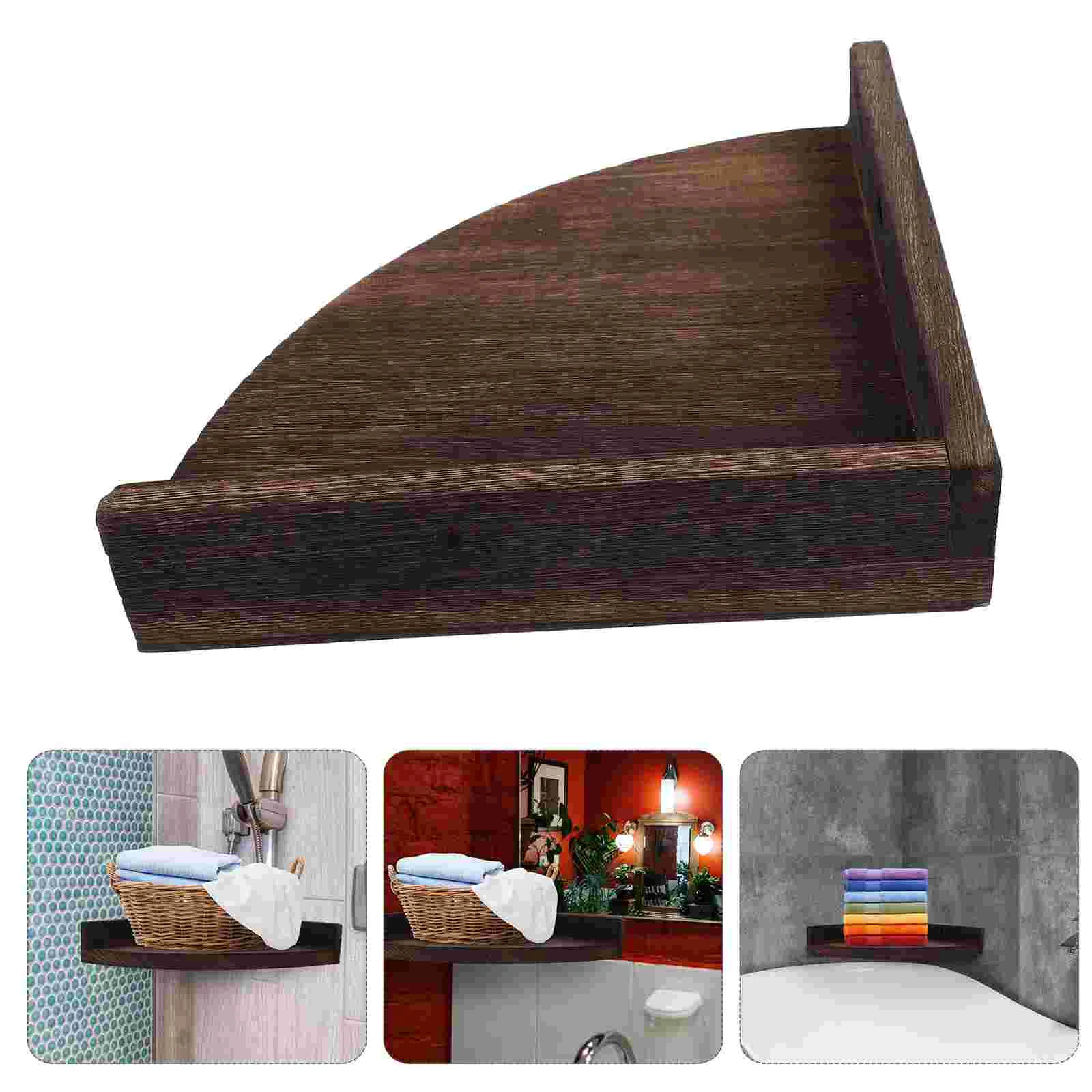 

Corner Shelf Books Shelves Floating For Wall Decor Kitchen Storage Triangular Bracket Locket Hanging Wood Ledge