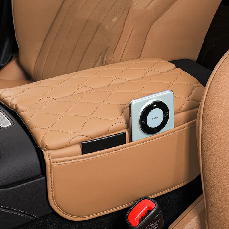 Center Console Armrest Box Cover Pad For Mercedes Benz C GLC E Class W214 E260 E300 23-24 Leather Anti-Scratch Armrest Cushion