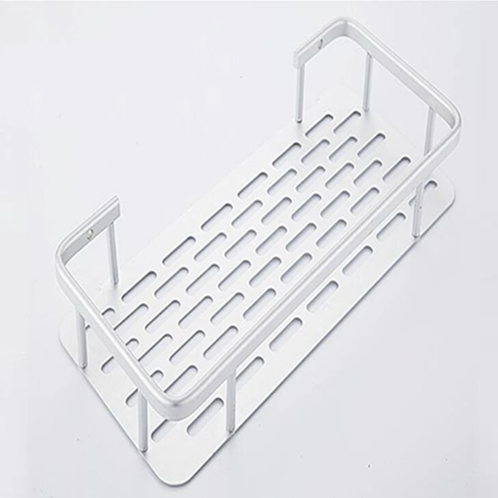 Aluminium Storage Rack Bathroom Shower Bath Holder For Shampoos Shower Gel Kitchen Home Balcony Shelf Hanging Rack Hook 4