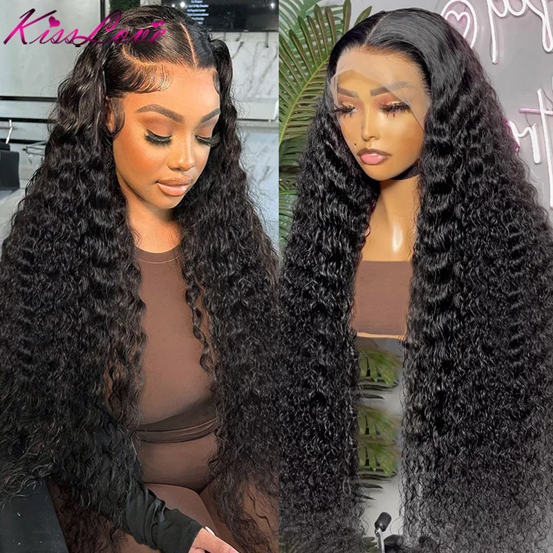 Deep Wave 13x6/13x4 HD Transparent Lace Front Human Hair Wigs 360 Lace Frontal Wig Cury Hair Glueless 5x5 HD Lace Closure Wigs image_0