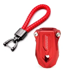 Premium Motorcycle Accessories CNC Key Cover Shell Cap & Keychain Keyring (Red 1 SET)