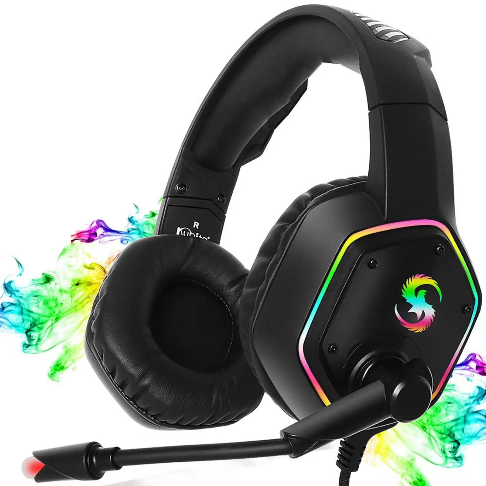 Premium LED Gaming Headphones Earphones RGB Light Noise Cancelling 