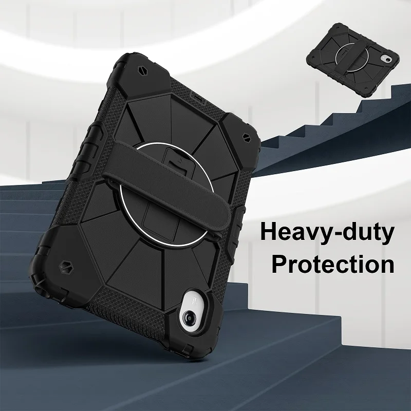 Enhanced Tablet Case with Anti-Lost Wristband and 360° Rotating Rugged Cover