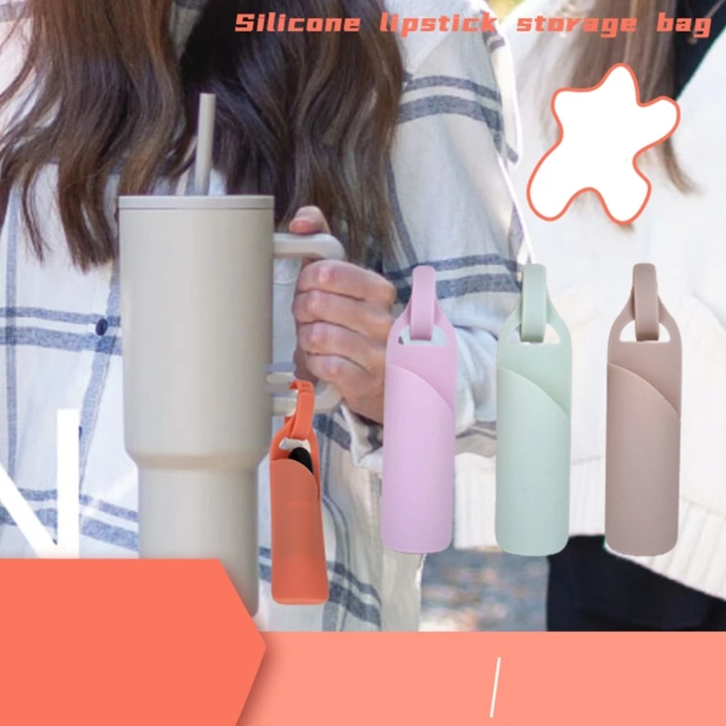 Lip Gloss Travel Bag Lip Balm Holder Silicone Cosmetic Bag Pocket  Lipstick Holder Storage Case Lipsticks 4