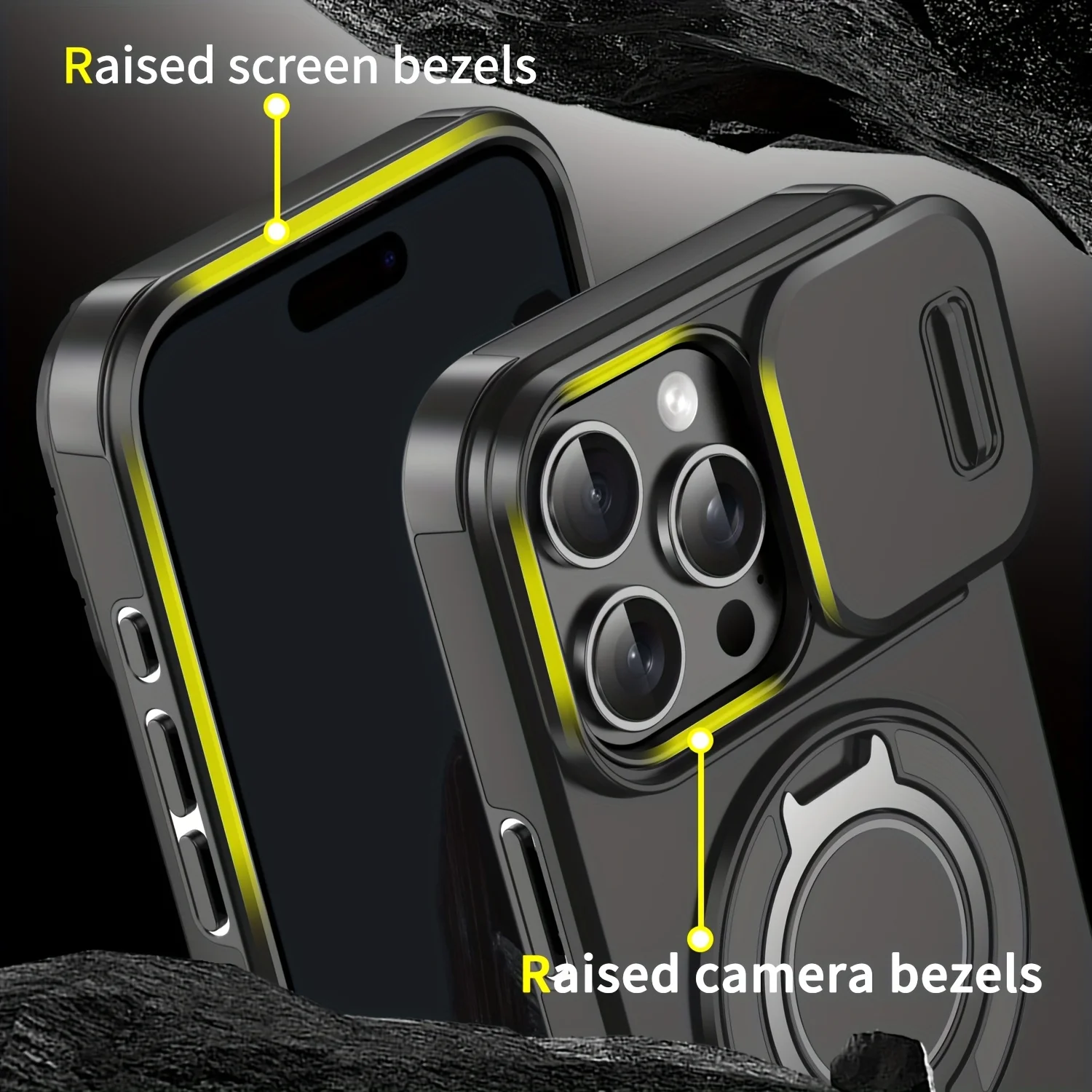 Luxury Heavy Duty Armor Magnetic Case with Slide Camera Protector and PC Back Cover