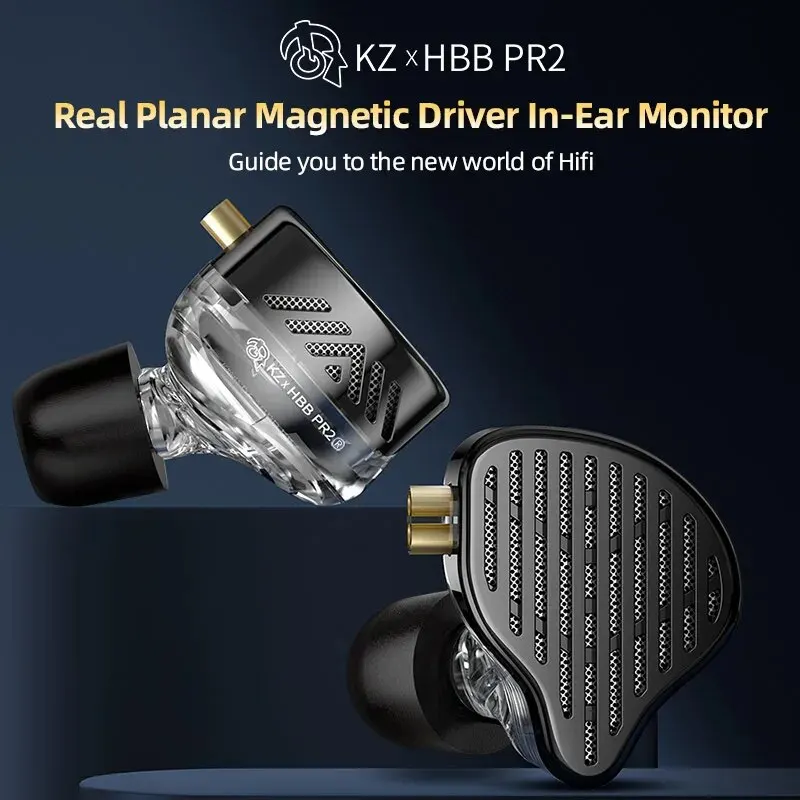 KZ X HBB PR2 플랫 드라이버 인 이어 이어폰 13.2mm 비행기 큰 뿔 하이파이 베이스 모니터 이어폰 스포츠 유선 헤드셋