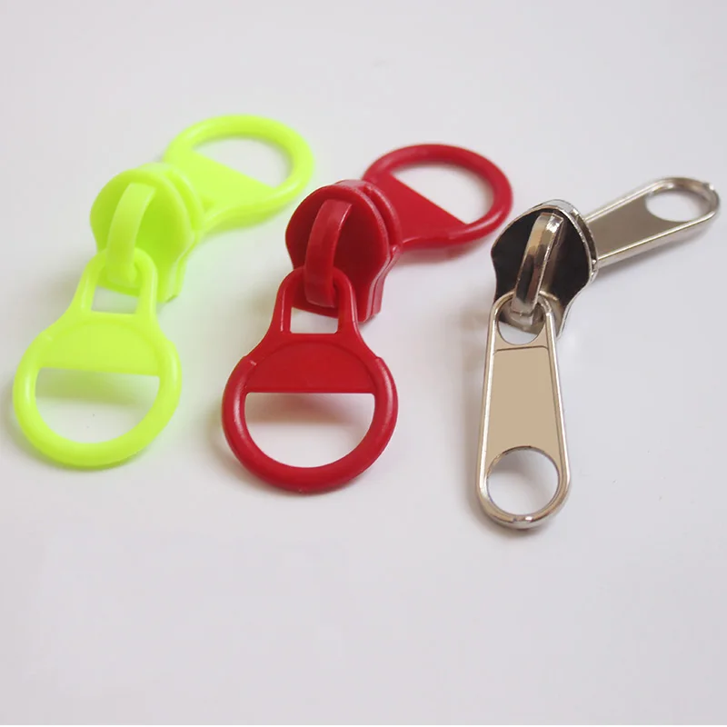 5pcs Big Size Outdoors Shed DIY Tent Accessories Green Red Plastic Silver Metal 10# Nylon Double Sided Puller Zipper Sliders