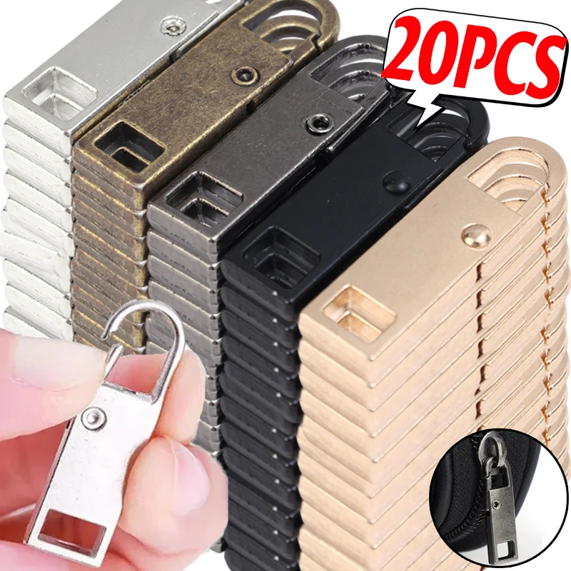 Universal Metal Zipper Pull Replacement Instant Repair Kits Detachable Luggage Purses Clothing Zipper Slider DIY Sewing Crafts