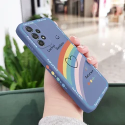 Rainbow Heart Phone Case - Vibrant Protective Design - Samsung A23 (Light Blue)