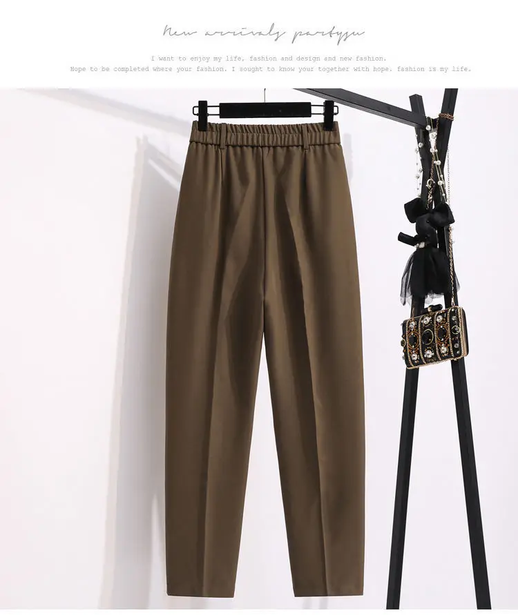 cargo pants for women Yitimoky Office Ladies Suits Pants Women 2022 New Spring Autumn Back Elastic Band High Waisted Harem Elegant Casual Trousers work trousers