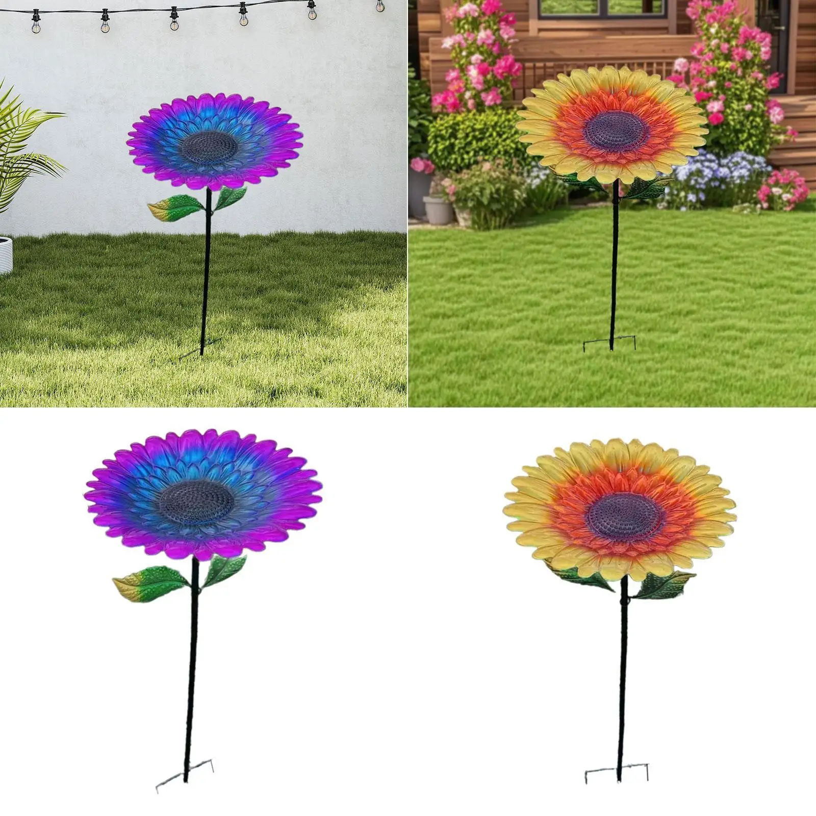 Flower bird feeder, built-in bath tray, feeding station, stable, decorative for