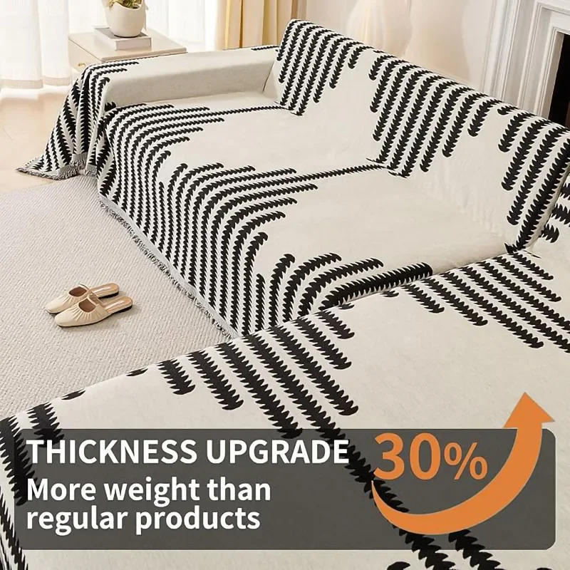 Nordic Style Chenille Sofa Towel Tassels Boho Geometric Patterns Sofa Cover for Living Room Casual Slip Covers Blankets For Beds 6