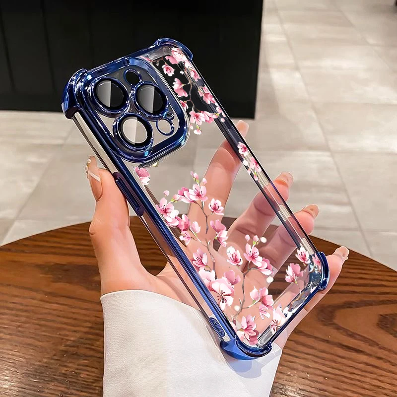 Luxury Night White Rose Cherry Blossom Phone Case - Artistic Painting Cover