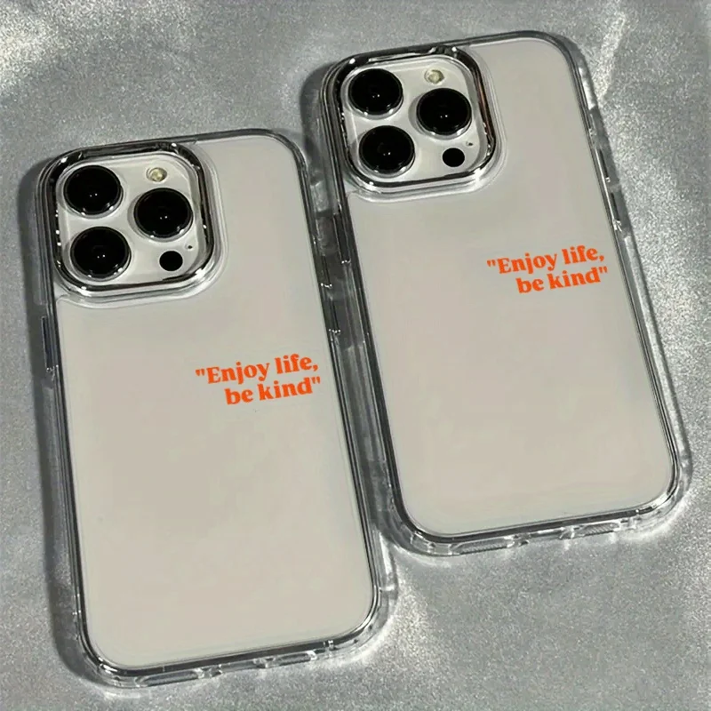 Minimalist Orange Red Text Printed Phone Case - Vibrant Clear Protective Cover
