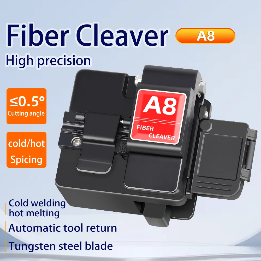SAIVXIAN A8 High Precision Fiber Cleaver 24 Surface Blade FTTH Fiber Optic Cable Cutting Knife Tools With Waste Fiber Box