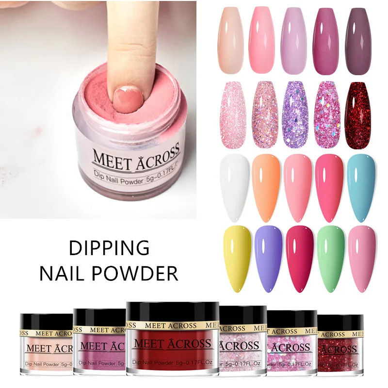 

5g/10g Dipping Powder Acrylic Powder Dip Powder Nails No Need Lamp Cure Natural Dry Long Lasting Nails Glitter Manicure Nail Art