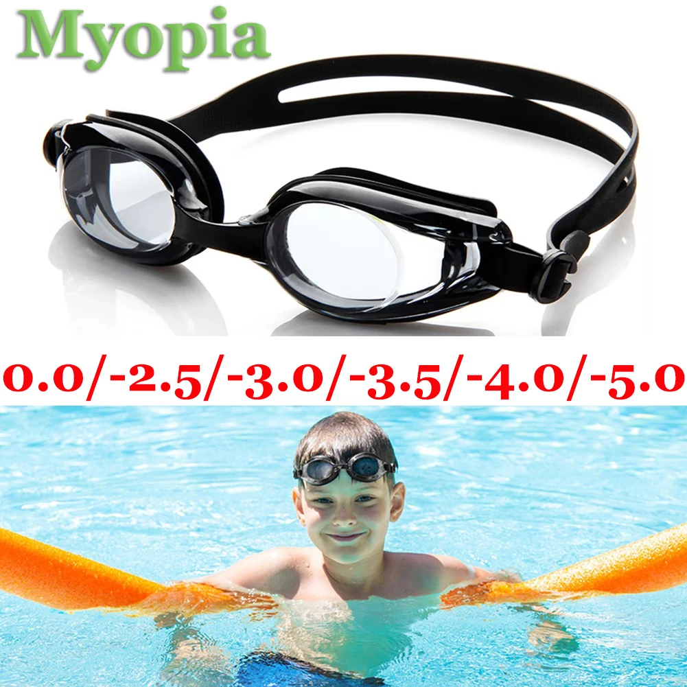 0-500&deg; Swimming Goggles Myopia Professional Anti-fog UV Swimming Glasses Men Women Silicone Diopters Swim Sports Eyewear