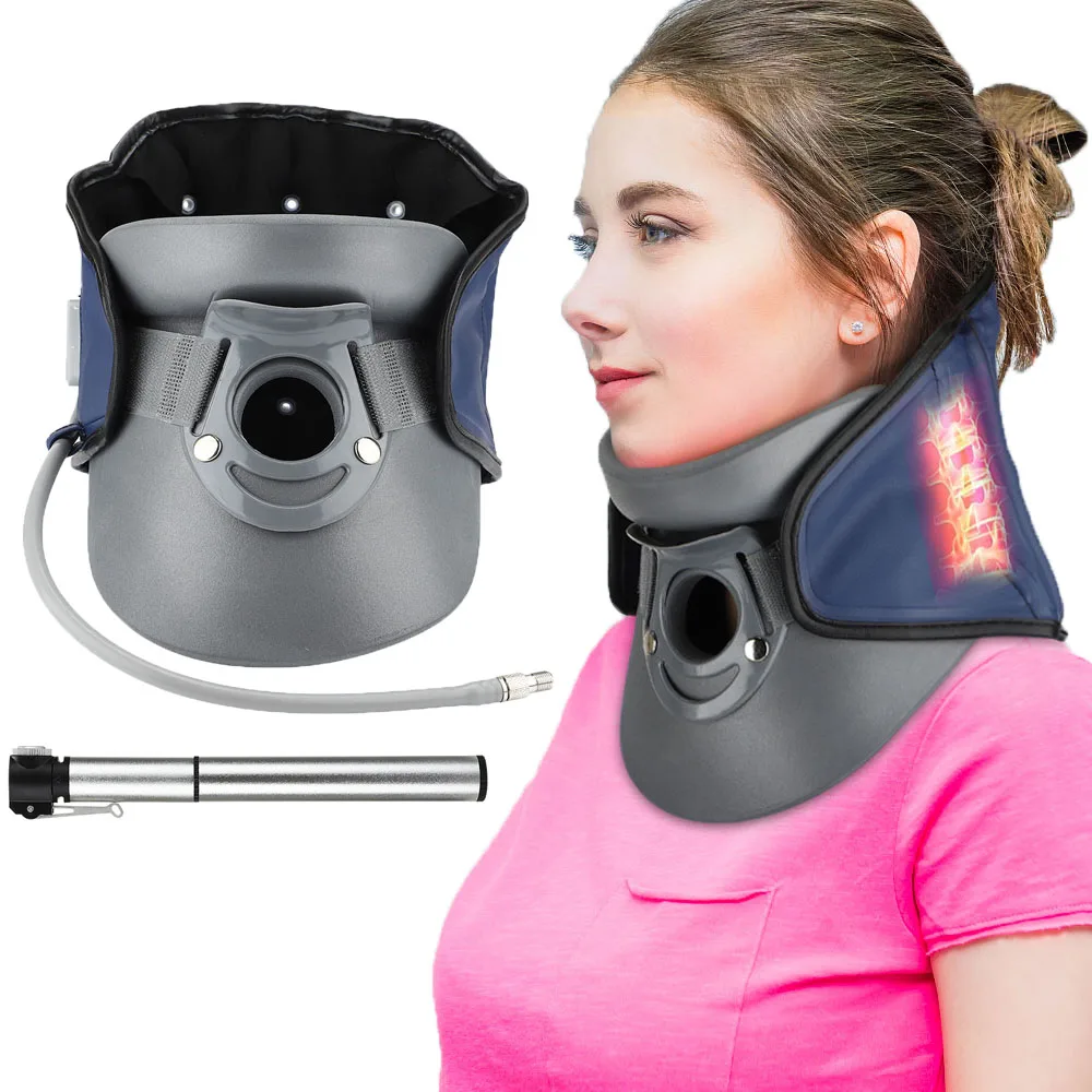 Inflatable Neck Traction Medical Device Neck Stretcher Adjustable Collar Cervical Spine Massager Correction Pain Relief Office